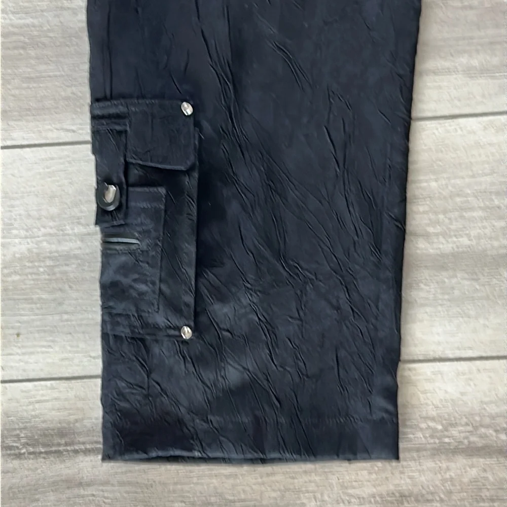 Jamie Sadock size 8 black cropped crinkle golf pants